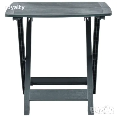 Сгъваема градинска маса, зелена, 79x72x70 см, пластмаса , снимка 5 - Градински мебели, декорация  - 50405549
