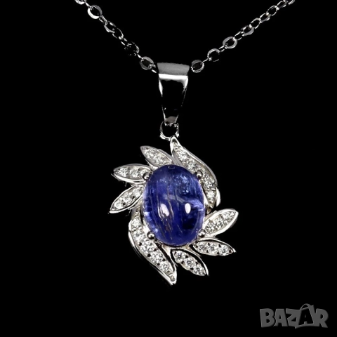 925 сребърно колие с красив танзанит 8х6мм, подходящо за подарък V21, снимка 1
