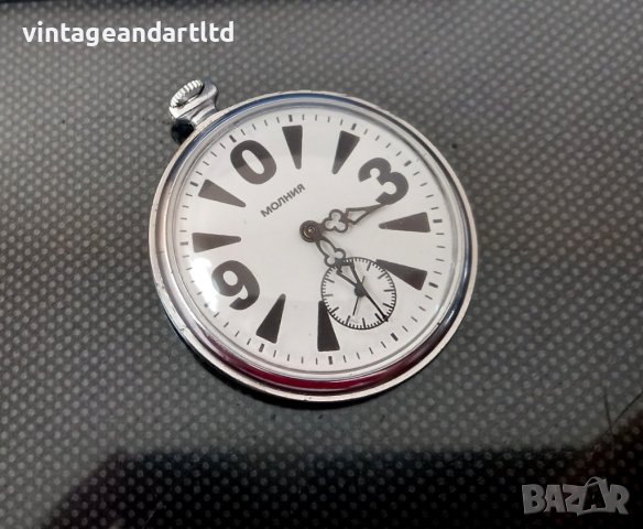 Колекционерски джобен часовник Молния Зеро, много рядък, отлично работи, снимка 3 - Антикварни и старинни предмети - 42939359