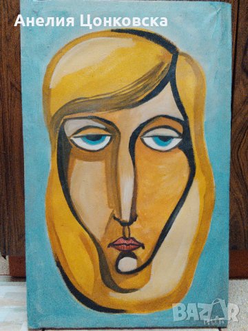 Стара картина,женски портрет, снимка 1