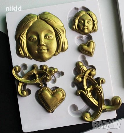 Кралица Анабел момиче дете сърце орнамент силиконов молд форма декор украса фондан шоколад гипс