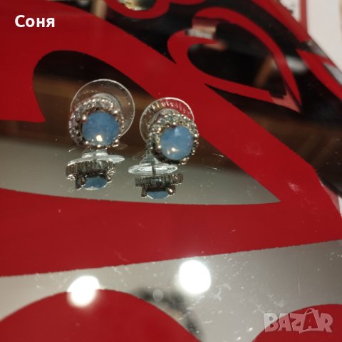 Обеци, обици с лунен камък и цирконий, снимка 14 - Обеци - 43492607