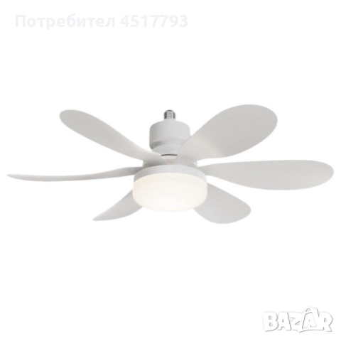 Модерна вентилаторна лампа с форма на цвете, LED осветление, дистанционно, 40W, 1200 лумена, снимка 3 - Други - 52589395