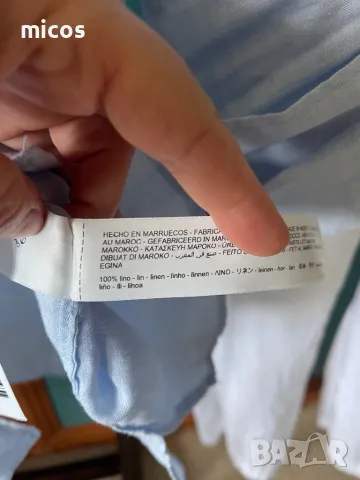 80 лв до 30.07!Massimo Dutti,лен100%,нежно синя риза, снимка 8 - Ризи - 50385907