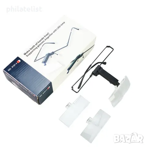 Очила Лупа С LED лампа - 1,5x, 2,5x, 3,5x увеличение, снимка 2 - Нумизматика и бонистика - 48309529