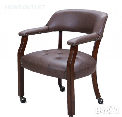 Висококачествен винтидж стол тип кресло SY-1533-DK, снимка 5 - Столове - 36808237