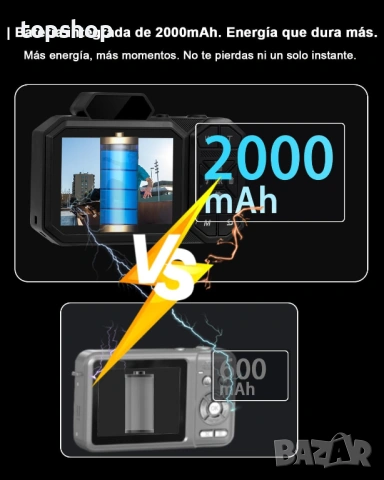 ЧИСТО НОВ 4K Дигитален Фотоапарат марков Bextgoo D52​ 48MP – Влогинг камера с 64GB карта и Автофокус, снимка 7 - Фотоапарати - 53387786