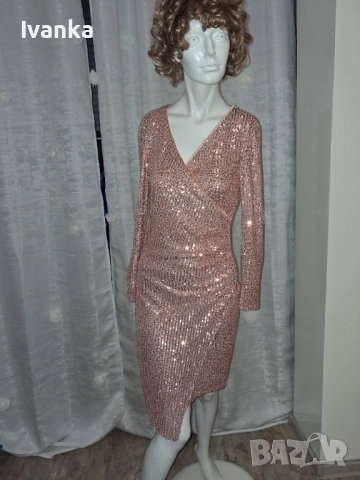 Рокля с пайети , снимка 2 - Рокли - 52683068