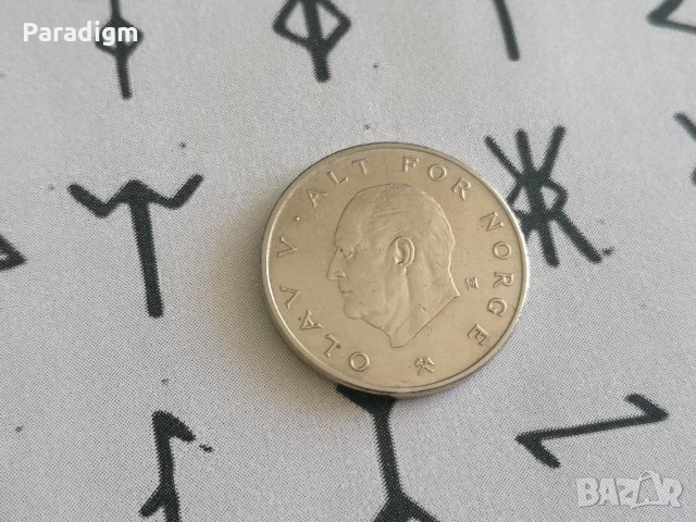 Mонета - Норвегия - 1 крона | 1976г., снимка 2 - Нумизматика и бонистика - 28471677