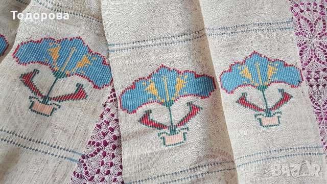 Автентичен месал от фин кенар с бродерия и дантели, снимка 5 - Антикварни и старинни предмети - 27868735