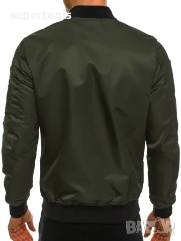 Мъжко яке тип Bomber пролет-есен ,маслено зелено SBJB8013, снимка 2 - Якета - 47297135