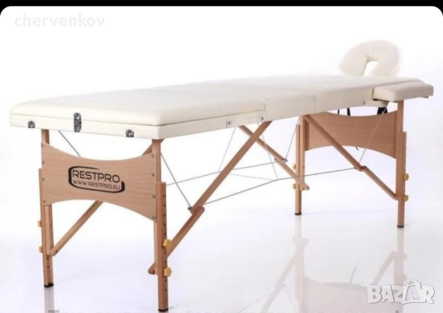 Двусекторна алуминиева козметична масажна кушетка черен бял крем цвят, снимка 8 - Кушетки - 53166088