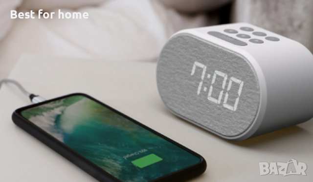 i-box Lite, Будилник с LED подсветка,USB зарядно устройство и FM радио,стенен контакт, снимка 3 - Друга електроника - 39454933