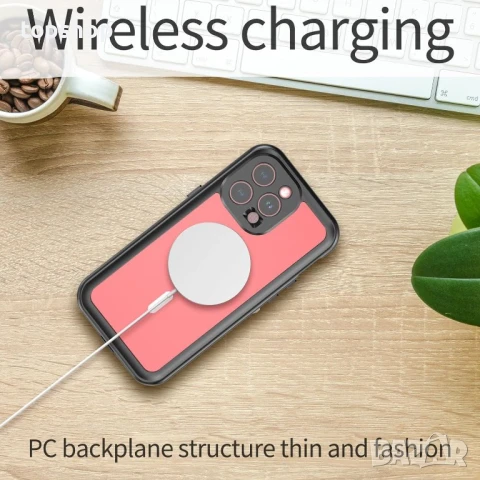 Водоустойчив калъф T-Bee Съвместим с iPhone 15 Pro и 15 Pro Max с Magsafe,черен, снимка 2 - Калъфи, кейсове - 50525725