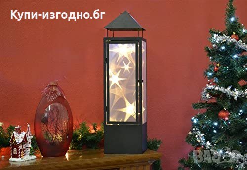 Декоративен светещ фенер с 10 различни цветове , 20х20х42см , метал и стъкло, снимка 7 - Декорация за дома - 32229111
