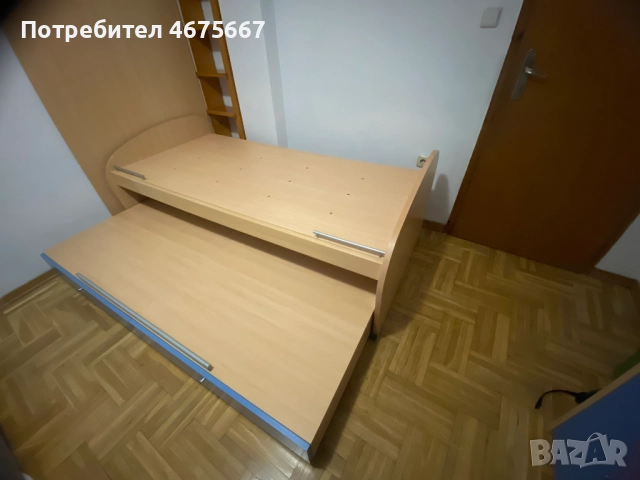 Двойно детско легло 90x200см, с матраци, снимка 3 - Спални и легла - 52753779