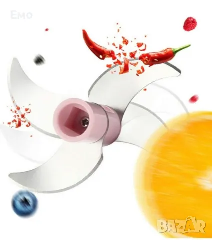 Малък електрически чопър с три остриета - Цвят: Розов, снимка 15 - Чопъри и пасатори - 48422461