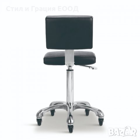 Козметичен/фризьорски стол - табуретка с облегалка Gordon B - черна/бяла 49/69 см, снимка 11 - Друго оборудване - 27114214