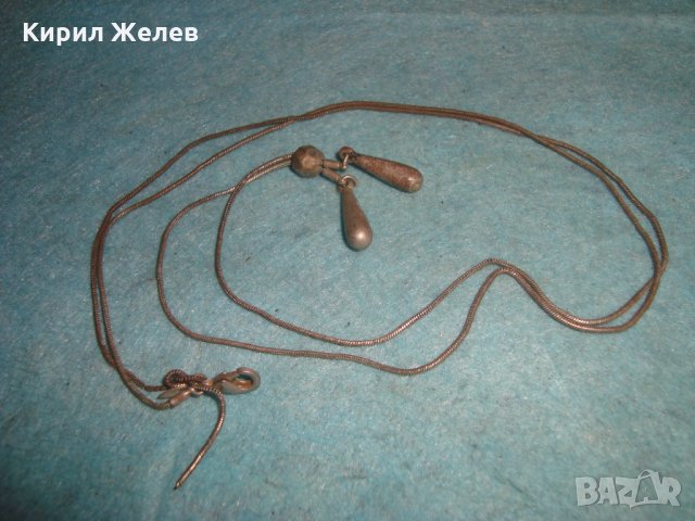 ПОСРЕБРЕНА ВЕРИЖКА КОЛИЕ - ЕЙВЪН ЛАНЕЦ с КРУШОВИДНИ АРТ ВИСУЛКИ 3860, снимка 3 - Колиета, медальони, синджири - 35353092