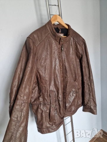 Страхотно мъжко кожено яке естествена кожа ANGELO LITRICO размер 3XL, снимка 4 - Якета - 52290541