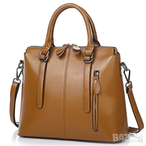 Дамска чанта Естествена кожа Brown 1002, снимка 2 - Чанти - 47926082