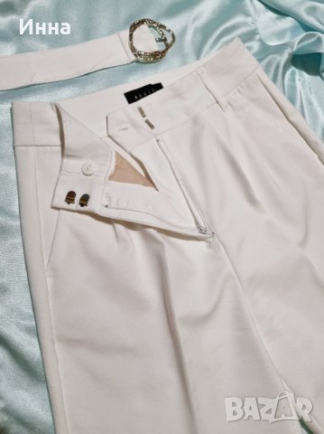 Бели къси панталонки XS/34 бермуди басти ръб висока талия колан MOHITO , снимка 7 - Къси панталони и бермуди - 37199138