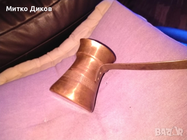 Медно канче за кафе Н-110мм фи 75мм с 6 медни чаши Н-45мм и фи 75мм нови, снимка 7 - Чаши - 52840074