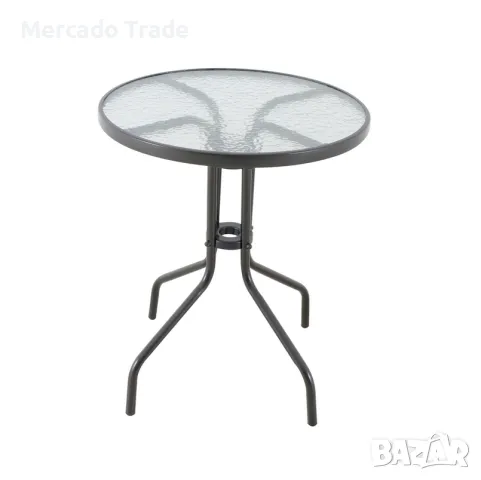 Декоративна маса Mercado Trade, За балкон, Метал, Кафяв, 60x72см, снимка 2 - Декорация за дома - 48681132