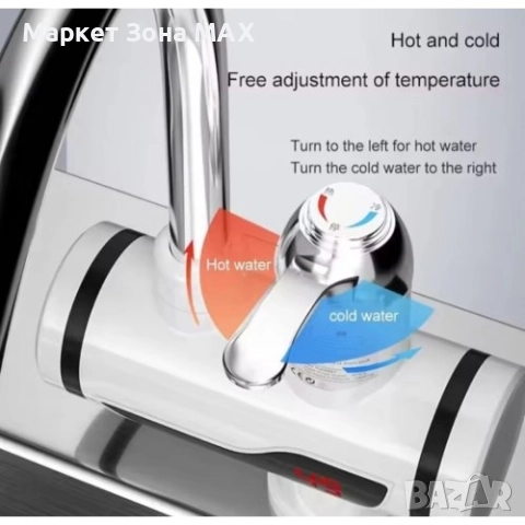 Електрически бойлер с LED дисплей, мощност 3000W За Стена или Плот., снимка 5 - Бойлери - 52916162