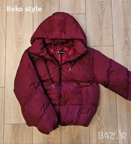 Дамско Зимно яке с камъчета, снимка 4 - Якета - 52507273