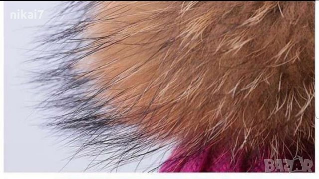 дамска шапка зимна голям естествен пух лисица тик так копче и се сваля, снимка 15 - Шапки - 27153947