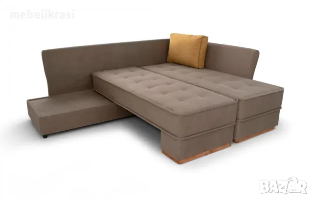 Ъглов диван Емоция светлокафяво Makalu 3 Makalu 5 С -10%, снимка 3 - Дивани и мека мебел - 50042676