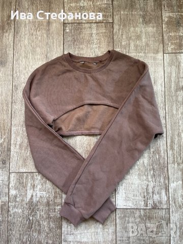 Wow 🤩 бежови  нови кафяви  спортни ръкави къс топ блуза , снимка 6 - Корсети, бюстиета, топове - 44020161