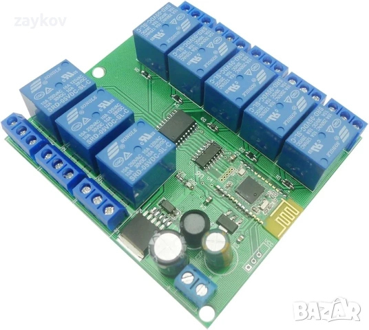 Aihasd Bluetooth релеен модул 8 канала 4.0 BLE за Apple Android телефон IOT