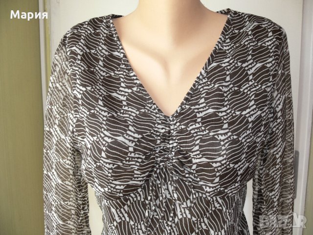 Официална копринена блуза в кафяво, снимка 1 - Блузи с дълъг ръкав и пуловери - 26609540