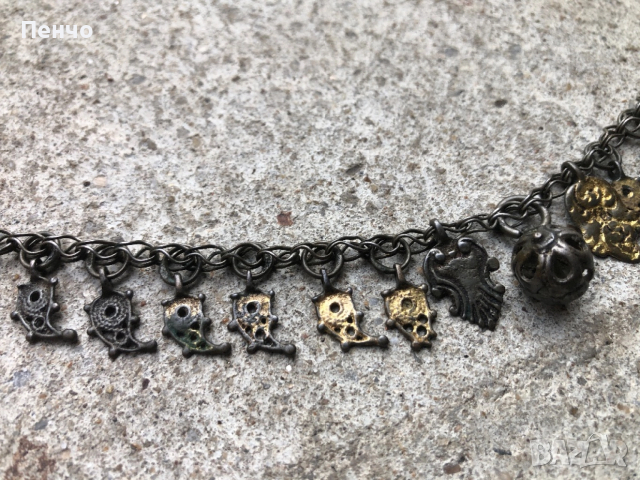 старинен, възрожденски сребърен накит/сокай, прочелник/ - сребро, сачан, снимка 4 - Антикварни и старинни предмети - 40608617