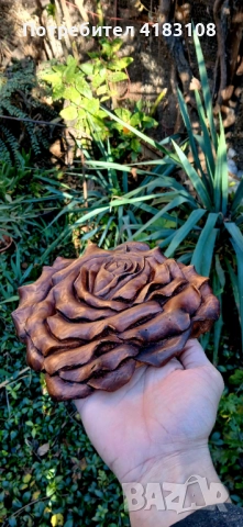 Пано ръчна дърворезба роза, снимка 3 - Декорация за дома - 52910572