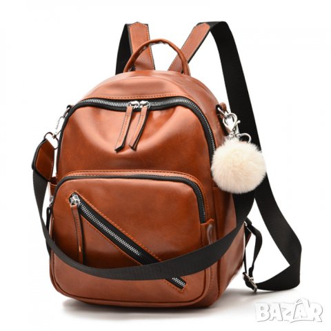 Дамска чанта-раница Brown 1097, снимка 1 - Чанти - 43055422