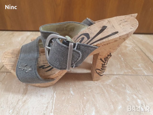 Дамски сиви чехли Replay 37, снимка 2 - Дамски обувки на ток - 33017259