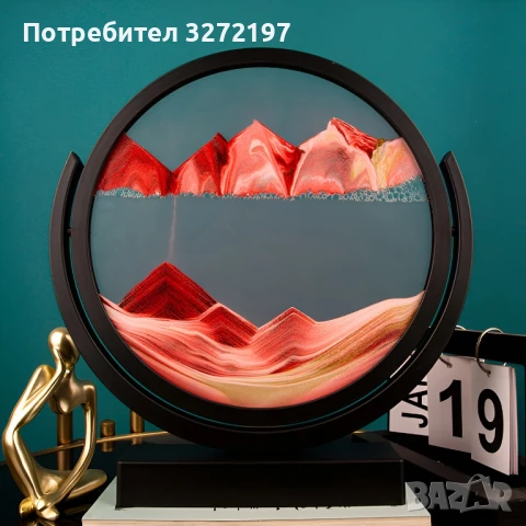 Стъклен пясъчен арт-Свободно стояща динамична 3D картина с движещ се пясък,декорация за дома и офиса, снимка 3 - Декорация за дома - 50504917