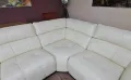 Кремав кожен ъглов диван "Cadenza" с електрически релакиращ механизъм, снимка 5