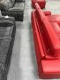 Червен кожен ъглов диван с функция легло и ракла, снимка 5