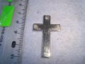 СТАРО ПОСРЕБРЕНО МЕТАЛНО СТИЛ НАГРЪДНО КРЪСТЧЕ 21156, снимка 1