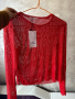 Мрежеста блузка Zara с етикет, снимка 1 - Блузи с дълъг ръкав и пуловери - 44873968