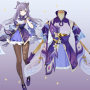 Genshin Impact Keqin  Cosplay косплей с перука S-M, снимка 1