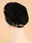 Черен тюрбан с флорални мотиви Код 0151, снимка 2