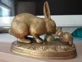 заек статуетка  бронз 12/16 см, снимка 3