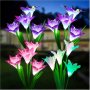 Соларни градински светлини с цветни глави на лилия ,водоустойчиви, снимка 6