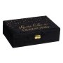 Кутия за бижута Органайзер за бижута Черен кадифен диамант с ключ 30x20x8,8 см