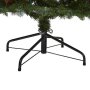 Коледна Елха зелена с бели връхчета, шишарки и червени плодове 150 см. метална стойка, снимка 4